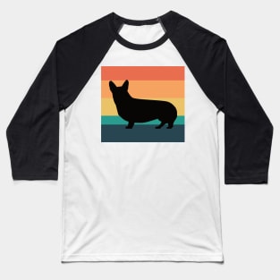 Corgi Dog Vintage Sunset Baseball T-Shirt